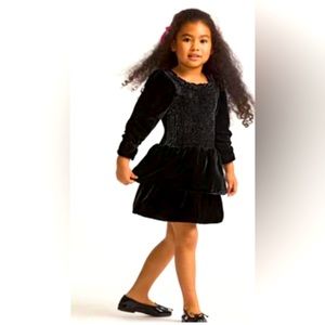 Loveshackfancy Girls Velvet Dev Dress - Black